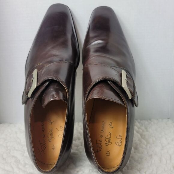 Certo Fatte A Mano Men\'s Derby Shoes Size 12 Single Monk Strap Brown Leather main image 11